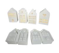 Atmospheres Light Silicone Mold 4 Grids House Shaped Ornament Candlestick Gypsum Jewelry Making Supplies Tealight Holder Silicone Mold