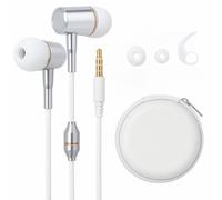 ATMOSURE Air Tube Headphones - Anti Radiation EMF Free Headphones with Carry Case, Microphone, Volume Control, Clipper and Set of Ear Tips