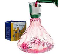 AtMU 1pc, 50 fl. OZ / 1500 ml Hand Blown Iceberg Wine Decanter, with Aerator, Ice Mountain View, Impressive Waterfall Effect, Large Capacity of 1 1/2 Wine Bottles, Cool Gifts for her and him