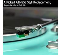 ATN95E Replacement Stylus for AT95E, AT93, AT3400 & AT3450 Phono Cartridges - Elliptical Japanese Tip, Aluminum Shank, Green ABS HOU(Green)
