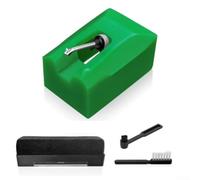 ATN95E Replacement Stylus for Audio Technica Turntables - Conical Needle for LP Record Players - Compatible with AT93 AT95 Cartridges - Red Black Green Tip(Green)