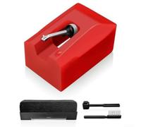 ATN95E Replacement Stylus for Turntable Record Player Needles - Bonded Tip for AT-LP120 USB Decks - Low Distortion Audio 300-500 Hours Life(Red)