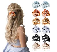 atnayo 12 Pcs Flat Claw Clips for Thick Thin Curly Hairs, Non Slip Strong Hold Resilient Spring Action Flat Hair Clip