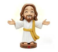 atnayo 4 × 4" Jesus Figures, Jesus Loves You Statue, Religious Tiny Toy for Baptism Activities Party Supplies