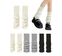 atnayo 4 Pcs 80s Leg Warmers Kit, Ladies Ribbed Knit Leg Warmer for Ankle