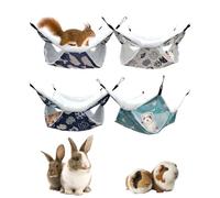 atnayo 4 Pcs Rat Hammocks for Cage, Rat Toys and Accessories for Cage, Double Sided Use Bed for Guinea Pig Ferret Hamster