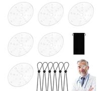 atnayo 6 Pcs Eye Shield After Cataract Surgery, Transparent Breathable Shield with 6 Ropes and a Storage Strap
