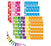 atnayo 600 Pcs Cable Labels Tags Write On, Self Adhesive Waterproof Tear Resistant Wire Labels (10 Colours)