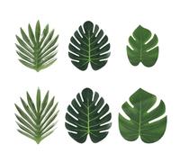 atnayo 78 Pcs Fake Leaves, Artificial Leaves, Tropical Palm Leaves for Hawaiian Jungle Theme Party Decorations(3 Style)