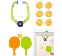atnayo 9 Pcs Doorframe Ping Pong Game Set, Adjustable Hanging Table Tennis Trainer with Racket and Balls