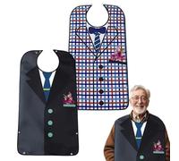 atnayo Bibs for Adults, 2 Pcs Waterproof Reusable Adult Bib for Elderly, Disabled