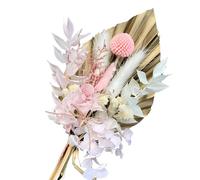 atnayo Pink Dried Flowers for Cakes, Gold Palm Leaf Cake Topper, Dried Flower Bouquet