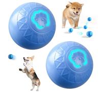 atnayo Self Moving Dog Ball, 2 Pcs Automatic Vibrating Ball Rolling Interactive Toy with LED Light for Cats Dog Indoor Outdoor(Blue)