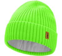 ATNKE Knit Beanie Hat for Men and Women, Winter Soft Cuffed Wooly Stretchy Thick Warm Fleece Lined Beanies Skull Cap Daily Gifts/Fluorescent Green