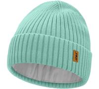 ATNKE Knit Beanie Hat for Men and Women, Winter Soft Cuffed Wooly Stretchy Thick Warm Fleece Lined Beanies Skull Cap Daily Gifts/Bud Green