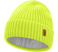 ATNKE Knit Beanie Hat for Men and Women, Winter Soft Cuffed Wooly Stretchy Thick Warm Fleece Lined Beanies Skull Cap Daily Gifts/Fluorescent Yellow