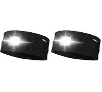 ATNKE LED Lighted Headband, USB Rechargeable Running Hat Ultra Bright 4 LED Waterproof Light Lamp Headlamp High Stretch Moisture Wicking Multi-Color