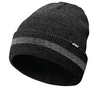 ATNKE Reflective Beanies Safety High Visibility Winter Thermal Knitted hat with Reflective Stripe Suitable Outdoor Work Sports Black Grey