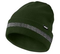 ATNKE Reflective Beanies Safety High Visibility Winter Thermal Knitted hat with Reflective Stripe Suitable Outdoor Work Sports Dark Army Green