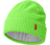 ATNKE Unisex Knit Beanie Hat, Stretchy Thick Warm Fleece Lined Daily Winter Soft Cuffed Wooly Skull Cap Gifts for Men Dad and Women/Fluorescent Green