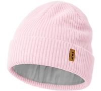 ATNKE Unisex Knit Beanie Hat, Stretchy Thick Warm Fleece Lined Daily Winter Soft Cuffed Wooly Skull Cap Gifts for Men Dad and Women/Light Pink