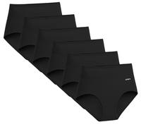 ATNKE Women's Cotton Underwear, High Waisted Full Coverage Ladies Panties Soft Breathable Briefs Slight Tummy Control Pants 6 Pack (Regular & Plus Size)/Black-6 Pack/XL