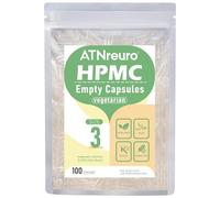 ATNreuro 100 Count Size 3 Empty Vegan Capsules -Very Tiny Empty Pill Capsules for Powders Supplements