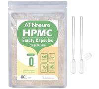 ATNreuro Empty Vegan Capsules with 2 Micro Spoons - 100 Count Vegetarian Capsules for Powders Supplements