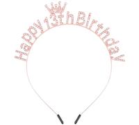 Atoden 13th Birthday Decorations for Girls Rose Gold 13 Year Old Tiara Crown Headbands for Girls Head Band 13th Birthday Gifts for Girls