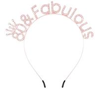 Atoden 80 and Fabulous Birthday Headbands for Women Rose Gold Tiara Queen Crown 80th Birthday Decorations Gifts Hair Accessories