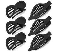 Atoden Black Hair Clips Lay Down Flat Hair Claw Clips 6Pcs French Concord Hair Clips for Thick Thin Hair Matte Jaw Clips Hair Clamps Large Barrettes Hair Accessories for Women