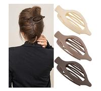 ATODEN Flat Hair Clips for Thick and Thin Hair - Matte Large Alligator Clips, Duck Billed Barrettes, Neutral Hair Claw Clips for Women, 3Pcs