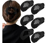 Atoden Large Hair Clips Flat Round Hair Clips Black Lay Down Clips for Hair Jaw Clips for Women