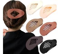 Atoden Large Hair Clips Flat Round Hair Clips for Women Lay Down Clips for Hair Big Jaw Clips Neutral Color