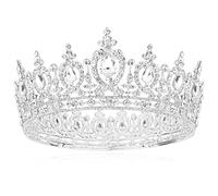 Atoden Silver Tiara Crown for Women Girls Rhinestone Crystal Princess Queen Crown Full Round Tiara Jewelry Hair Accessories for Wedding Birthday Party Prom Bridal