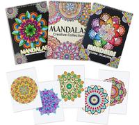 Atoke 3 Pack Mandalas Colouring Book for Adults,60 Unique Mandalas for Relaxation & Stress Relief,Spiral Bound Coloring Book,Relax and Mindfulness Gifts for Adults,Women and Men
