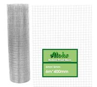 Atoke 6mx400mm Rodent Proofing Wire Mesh,Galvanised Welded Metal Rat Proof Mesh Sheet,Versatile Wire Mesh Roll for Vents,Air Brick, Windows, Door, Garden and DIY Project