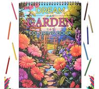 Atoke Adult Colouring Book for Adults Relaxation, Spiral Bound Colouring Books for Women, Anxiety Relief Gifts with 30 Patterns Included Dream Garden,Gift for Birthdays, Christmas, Anniversaries
