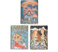Atoke Adult Colouring Book Set,3 Stress Relief Colouring Books for Adults Relaxation,60 Pattern Flower World,Fantasy Fairy Homes and Whimsical Universe for Adults Relaxation