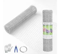 Atoke Chicken Wire 10M | 25mm Holes,Galvanized Hexagonal Wire Mesh Fencing for Crafts Garden Poultry,Metal Hardware Cloth Netting for Chicken Dog Rabbit