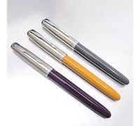 atokiss 4 PCS Jinhao 86 Resin Fountain Pen Iridium Extra Fine Nib with Converter,(Khaki, Gray, Purple,and Green) Steel Cap