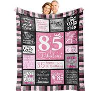 Atokker 85th Birthday Gifts for Women Blanket, 85th Birthday Party Decorations, Best Gifts for 85 Year Old Woman, Ideas for Mom Grandparents Throw Blanket 60"x50"