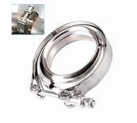 Atokrtact 63MM Exhaust Clamp Stainless Steel Flat Flange V Band Bolt Clamp Kit Assembly for Exhaust Down Pipes Turbo (63mm Exhaust Flange Kit)