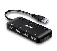 Atolla Ultra Slim USB 3.0 Data Hub 4 Port - with Individual On/Off Switches and LEDs Extension Splitter