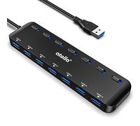 atolla USB 3.0 Hub, 7 Ports Multi USB 3.0 SuperSpeed 5Gbs, USB Adapter with 7 Switches and Individual Indicators Compatible with Windows, Mac OS, Linux and Other Operating Systems