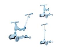 ATOM 4-in-1 Evolve Scooter for Kids | From Bobble Bike to Parent Handle Ride-On to Tilt-to-Steer Move N Groove Scooter to Mini Cruiser | Adjustable Handle & Seat Height | Available in Pink or Blue 2+