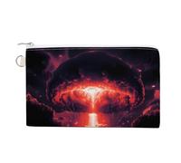Atom Bomb Mushroom Cloud Coin Purse Fashion Canvas Pouch Portable Wallet Makeup Bag for Men Women