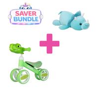 ATOM Dino Bobble Bike + Dino Cuddle Cushion Bundle