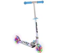 ATOM Holographic Light-Up Inline Scooter for Kids Ages 4-7 | Foldable 2-Wheel Kick Ride with LED Wheels & Adjustable Handlebar | Push Scooter for Boys & Girls