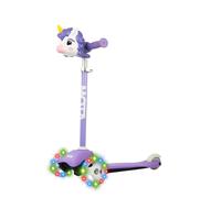 ATOM Light Up Mini Cruiser Scooter With Light Up Wheels | Push Ride-On With Adjustable Height Handles | Childrens 3-Wheeled Balance Kick Scooter For